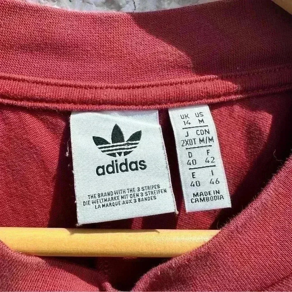 Adidas Colorblock Boxy retro Cropped Tee Top Sz M Logo Retro Athletic Oversized - Picture 7 of 10